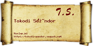 Tokodi Sándor névjegykártya