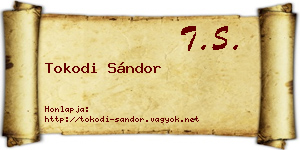 Tokodi Sándor névjegykártya